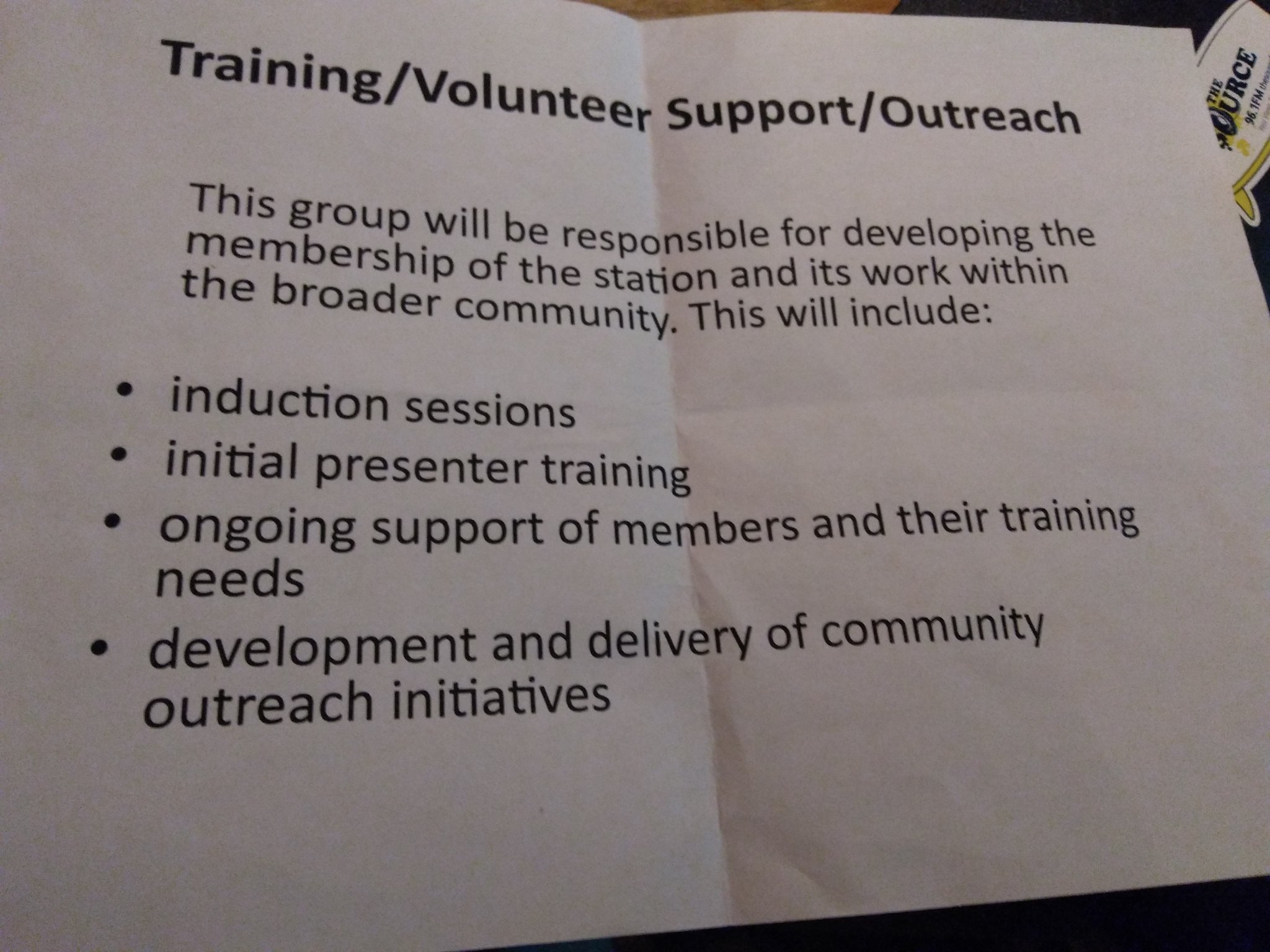 Source volunteer outreach meeting
